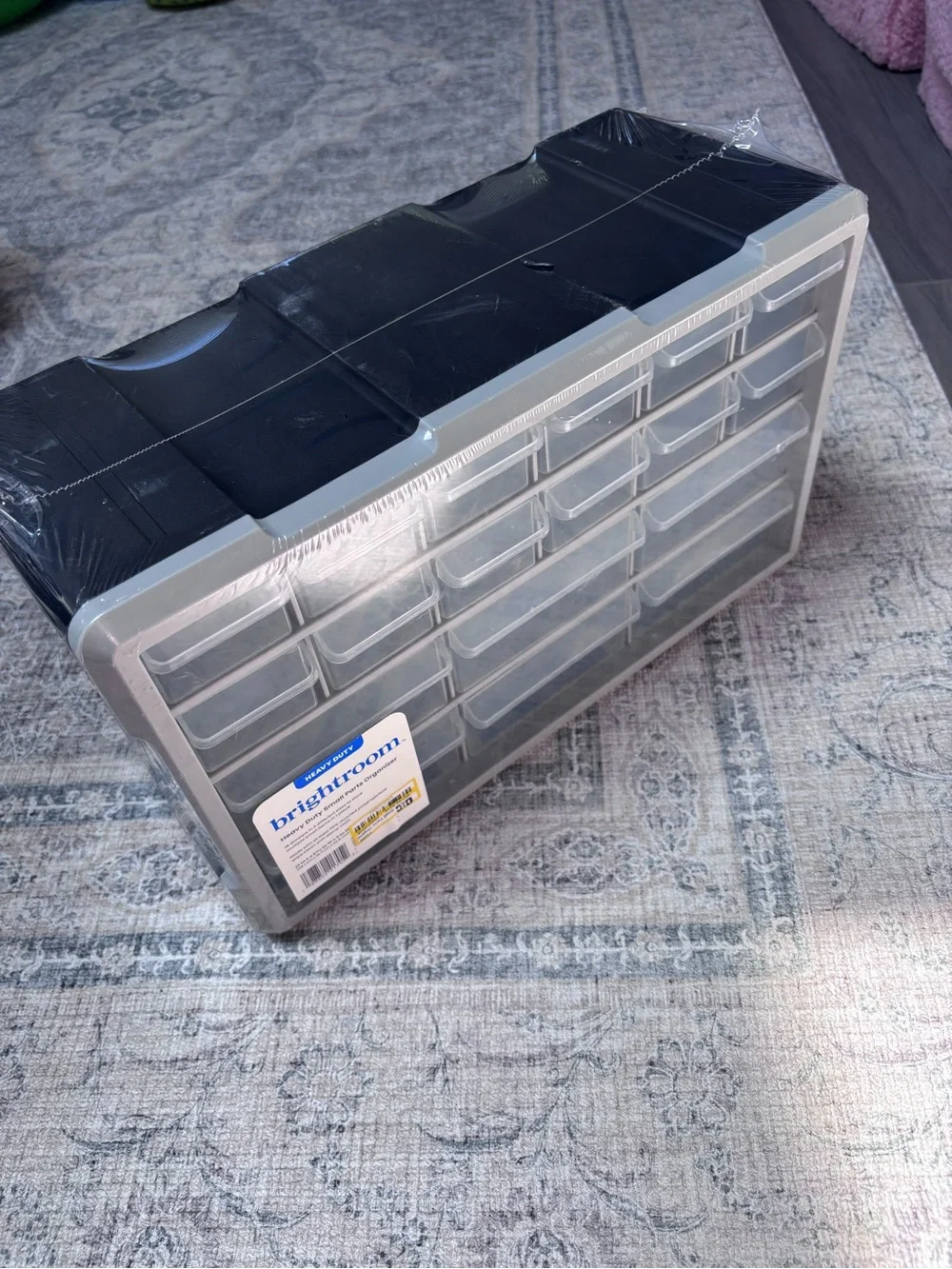 Brightroom Heavy Duty Small Parts Organizer with Clear Lids, 18 Compartments